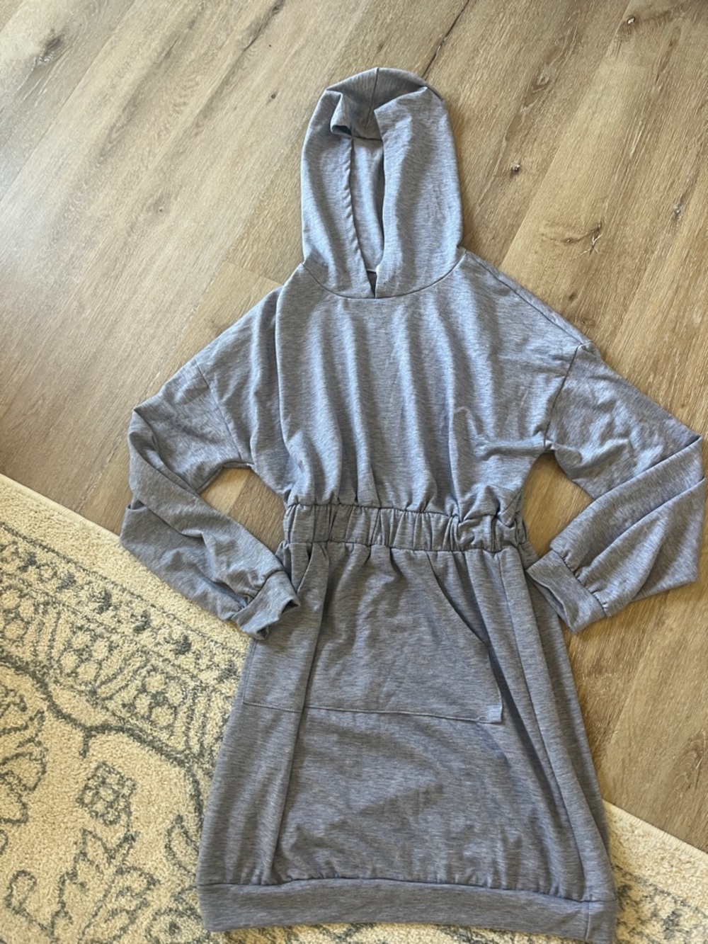 Gilli Heather Gray/Blue Hoodie Dress